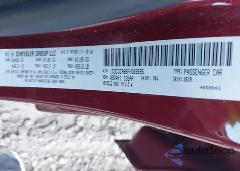 2015 Chrysler 200 Limited из США, поврежденный, VIN 1C3CCCAB6FN583695